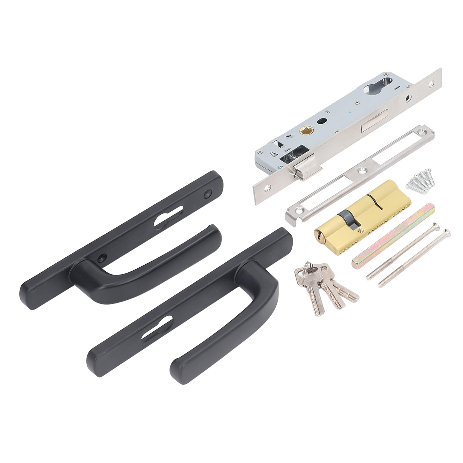Jelquix Heavy Duty Door Handle Lock Set, Aluminum Alloy Silent Burglar Proof Entry Door Lever, for Passage Doors