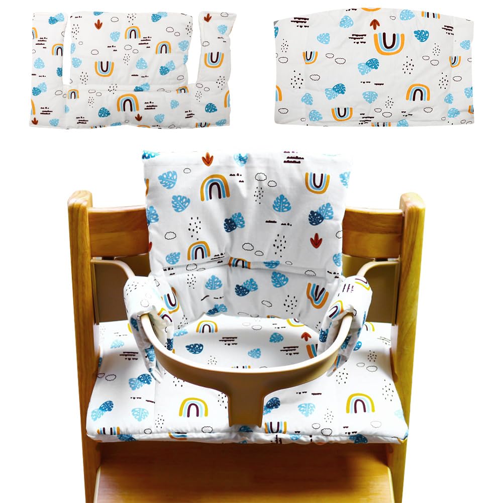 RANJIMA Stokke Tripp Trapp Hochstuhl Sitzkissen Set, Stokke Tripp Trapp, 2-teilig, Wasserdicht Kissen Sitzbezug, Hochstuhlauflage, Abnehmbar Weiches Sitzkissen für Säuglinge, Einfache Befestigung