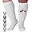 Compression Socks for Women and Men 20-30mmHg Wide Calf - Plus Size Opaque Compression Support Stockings for Nursing, Varicose Veins Circulation - White, 3X-Large - AB201