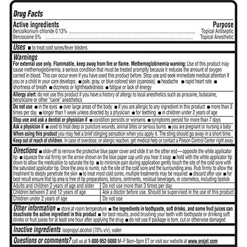 Orajel Cold Sore Treatment Instant Relief for Cold Sore Pain from 1