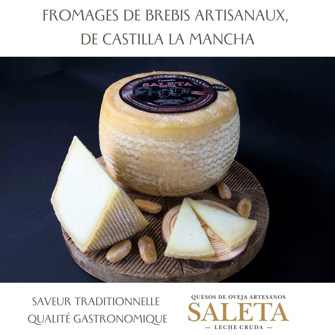 Fromage de brebis entier affiné gourmet Saleta (2,2 kg) | Fromage Manchego artisanal