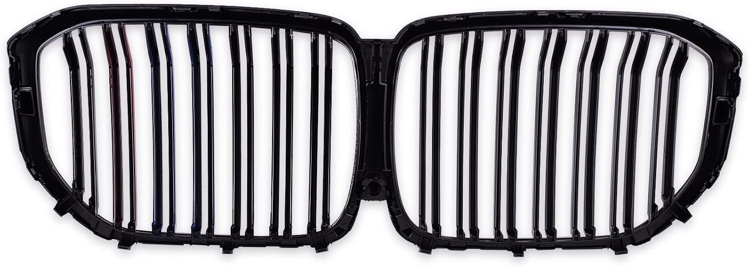 runmade Front Upper Kidney Bumper Grill Double Line Grille Glossy Black Compatible with BMW G05 X5 2019 2020 2021 2022 2023