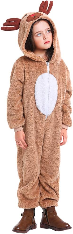Soyoekbt Kids Reindeer Costume for Christmas Boy Girl Animal Onesies Pajamas for Xmas - Image 7