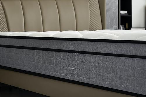 Miniatura 6 de Container Furniture Direct Colchón híbrido tamaño Queen de 12 pulgadas en una caja, cojín de cama con espuma viscoelástica con infusión de gel,