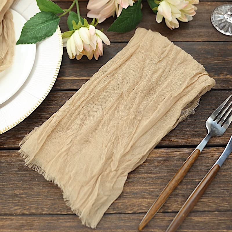 5 Servilletas de Algodón Beige Textura Rústica miniatura 2
