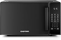 Chefman 1.1 Cu Ft Countertop Microwave 1000W: 10 Power Levels, 6 Presets, Child Lock, Mute Button - Black