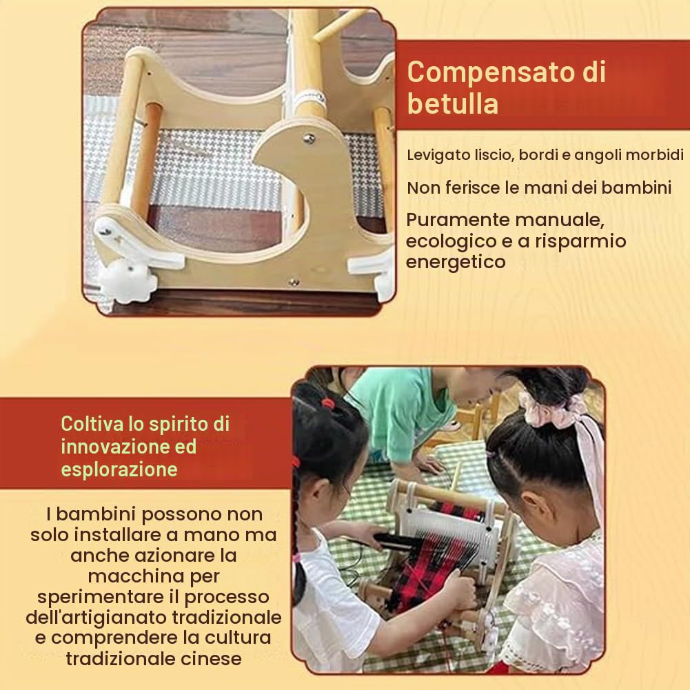 Desktop Wooden Weaving Loom, Macchina Per Tessitura A Mano Fai-da-te, Telaio A Telaio Con Filati Misti, Larghezza Di Tessitura 20 Cm, Guari E Navette Rigide, Per Principianti, Artista Artigianale