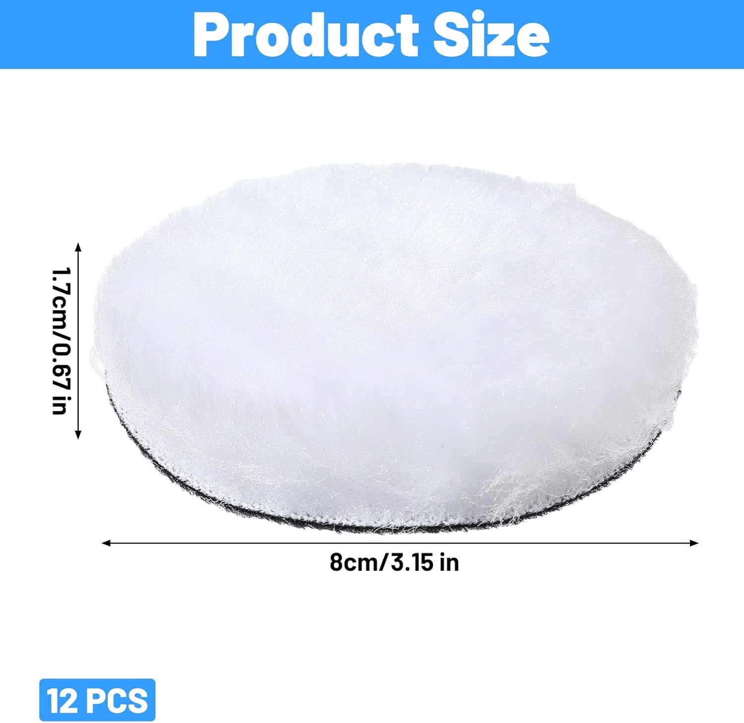12pcs Buffer Pads, Drill Polishing Pad, 3 Inch Buffing Pads for M10 Drill Adapter for Car Drills Buffer, Polisher, Waxing, (White Black)