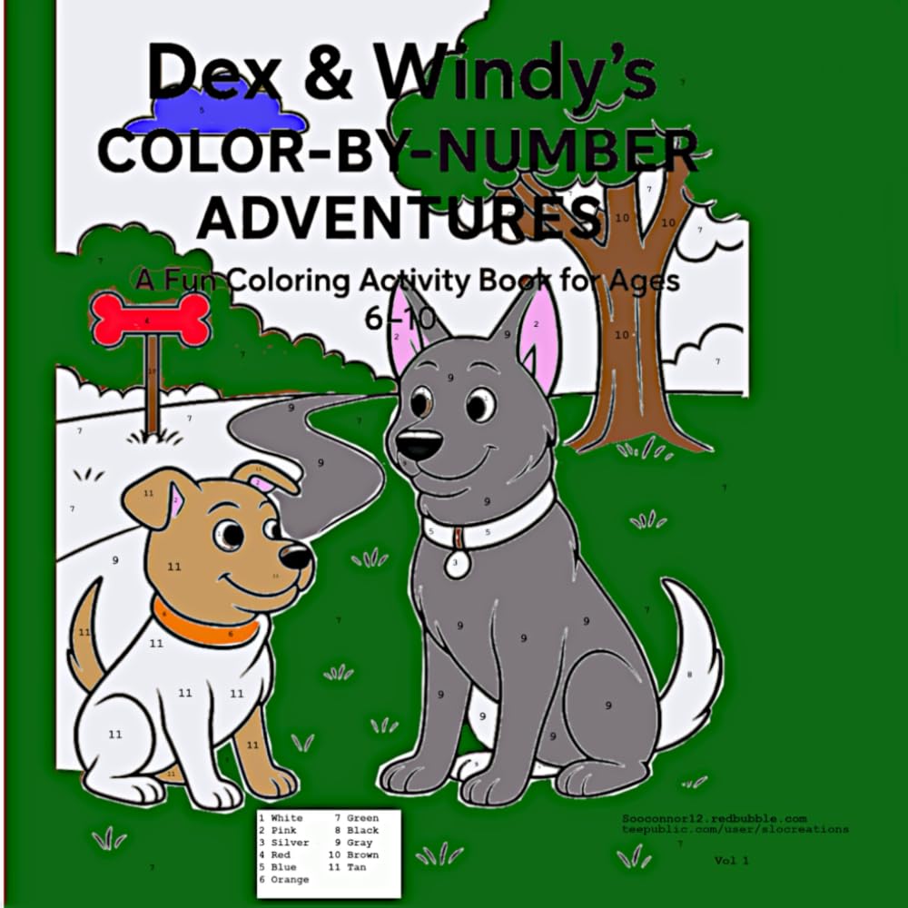Dex & Windy’s Color-By-Number Adventures: Activity Book for Ages 6=10