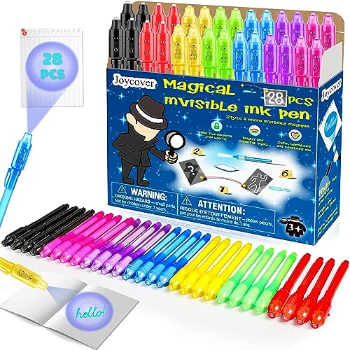 Joycover Invisible Ink Pen with UV Light for Kids, 28PCS Spy Pen Party Favors for Kids 4-8 8-12, Birthday Party Supplies Classroom School Goody Bag Stuffers for Boys Girls by Joycover - Used condition - US$9.36