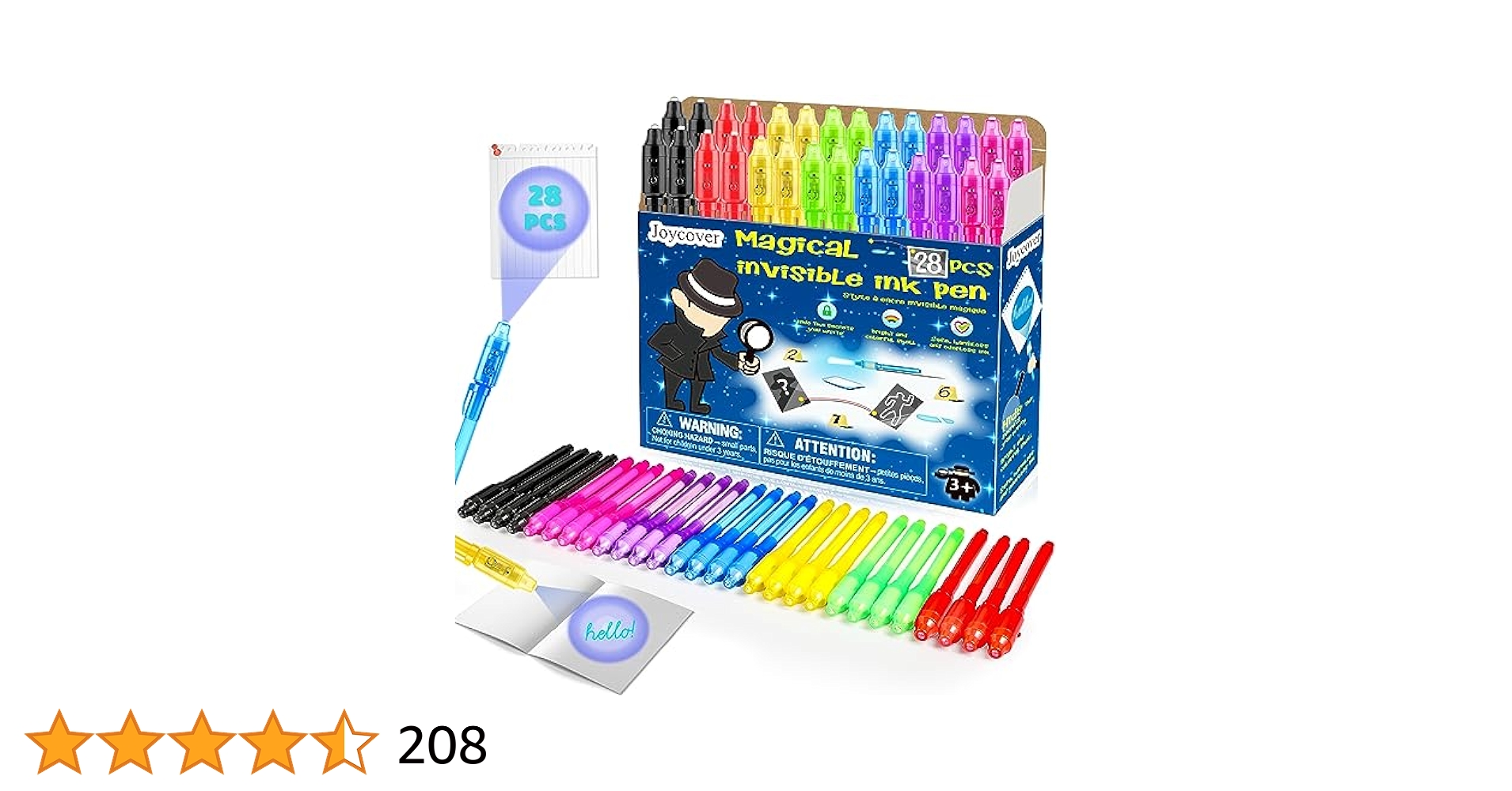 Amazon.com: Joycover Invisible Ink Pen with UV Light for