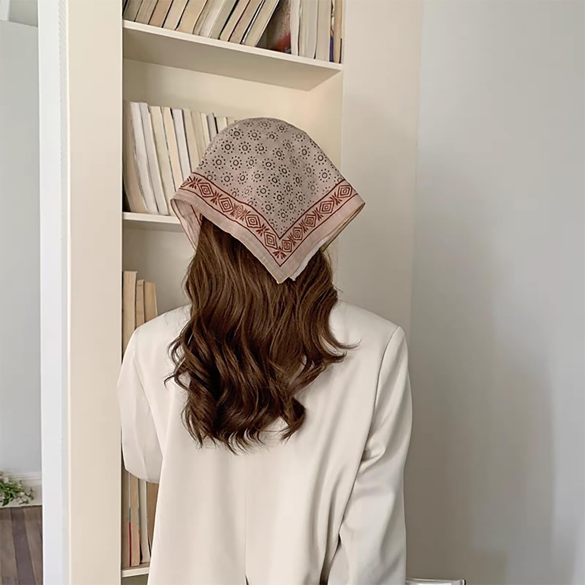 Cotton-Blend Bandana, Head Scarf, Headband, Head wrap, Hair Neck Scarf for Women 22 x 22 inch - Image 6