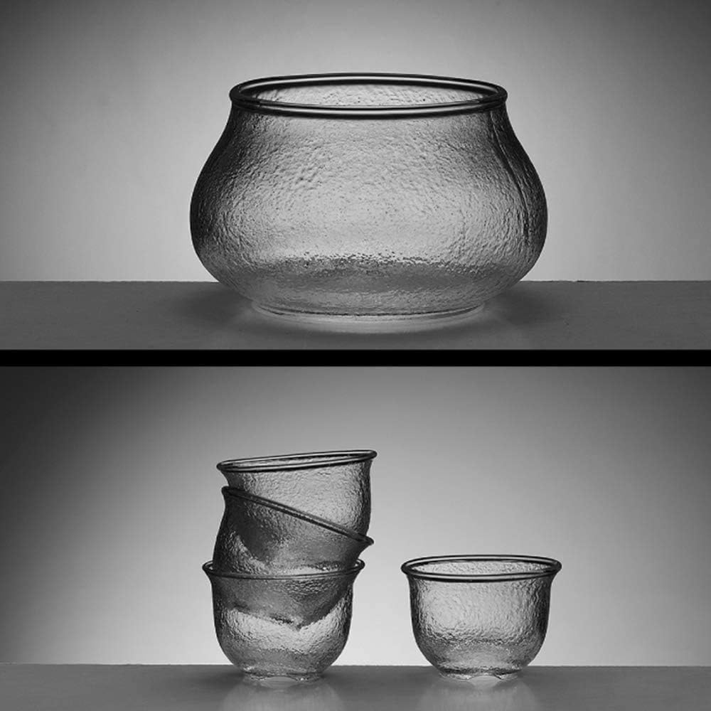 Japanese Sake Set with Warmer Unique Grit Matte Texture Design 7 Pieces Include 1 Bottle 4 Cups 1 Candle Stove 1 Warming for Cold/Warm/Hot Sake/Shochu/Tea