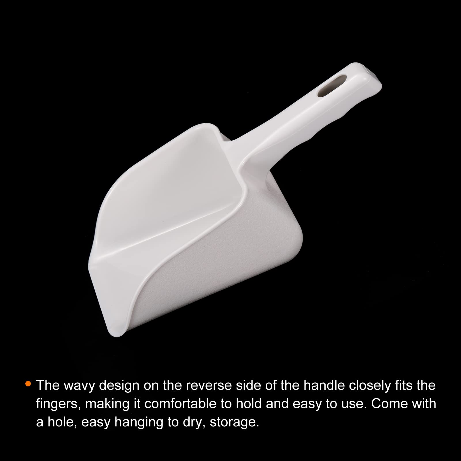 PATIKIL Ice Scoop, 1 Set ABS Plastic Small Ice Maker Flour Cereal Sugar Utility Handle Shovel for Home Kitchen White - Image 4