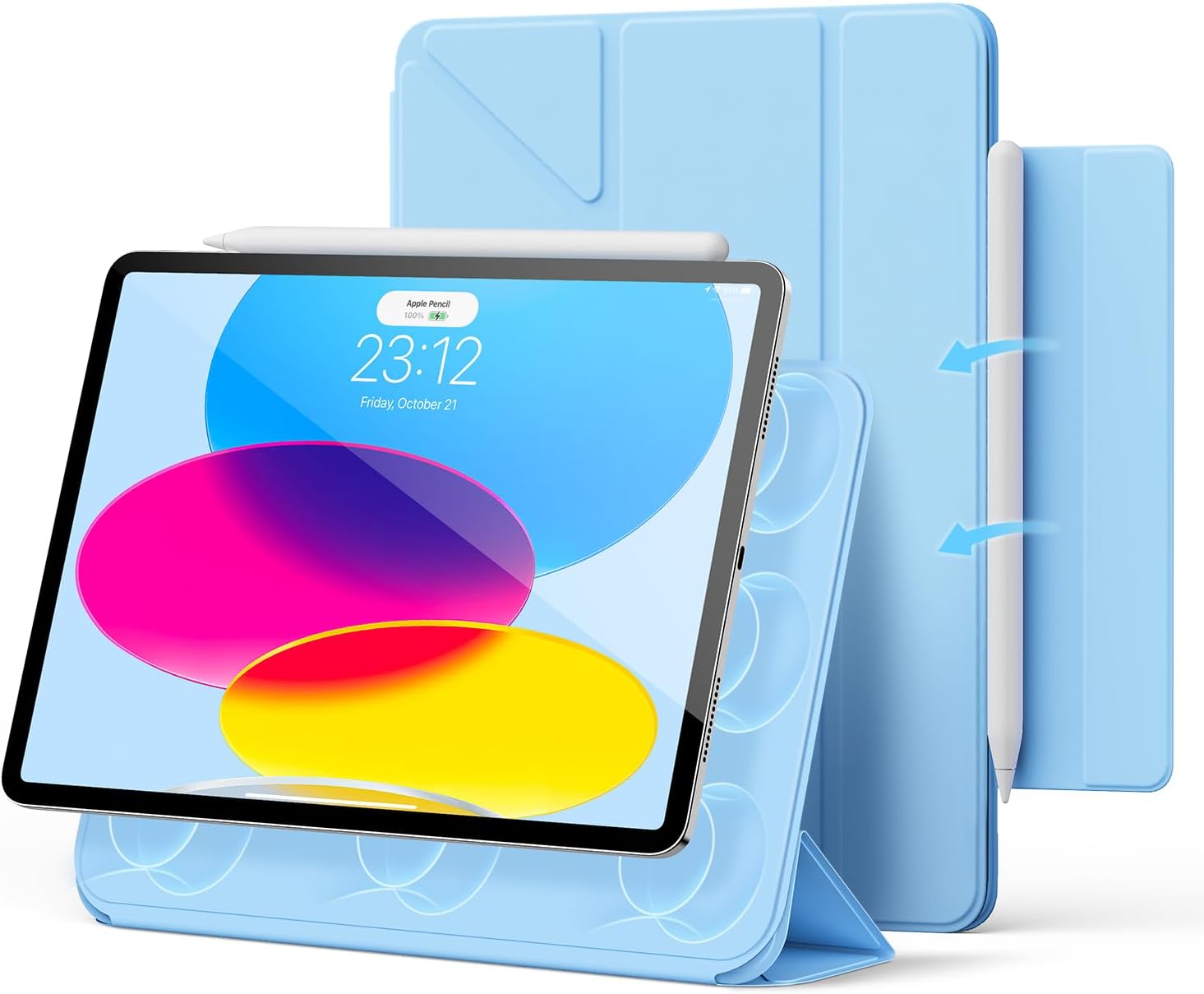 for iPad (A16) 11th Generation Case 11 Inch 2025, iPad 10th Gen Case 10.9 Inch 2022, Convenient Magnetic Attachment, Two-Way Trifold Stand, Slim Tablet Cover Protection, Auto Sleep/Wake (Sky Blue)