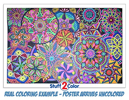 Stuff2Color Giant Coloring Poster Mandala Madness For Kids And Adults - Great For Family Time, Girls, Boys, Arts And Crafts, Adults, Care Facilities, Schools And Group Activities (1 Pack) #TOP6