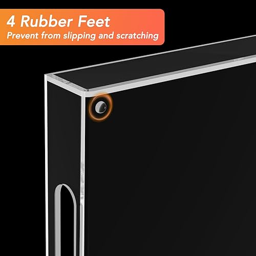 Miniatura 3 de MaxGear Bandeja decorativa acrílica para servir con asas (16 pulgadas, juego de 2), bandejas decorativas transparentes para mesa de café, bandeja