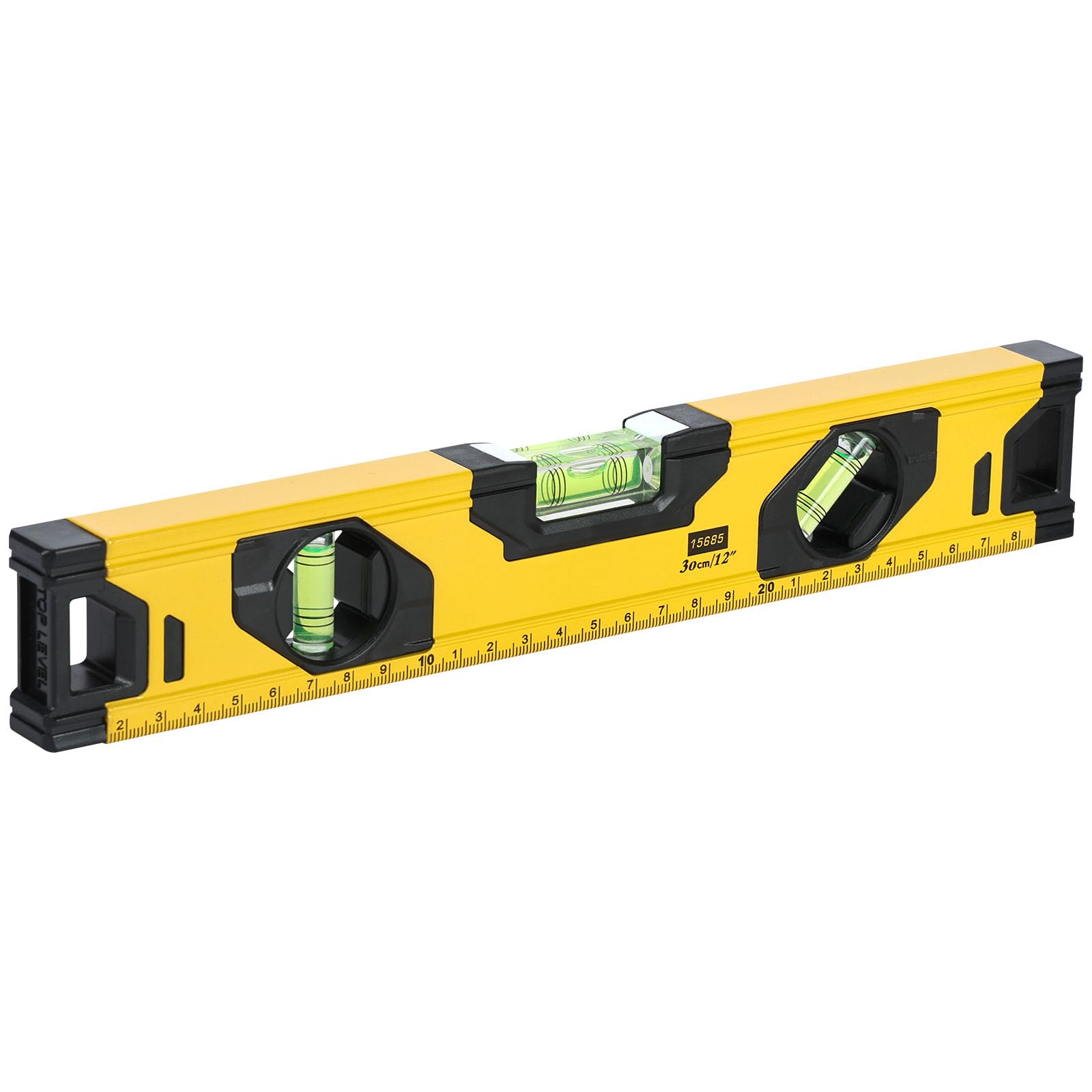 Flintronic Magnetic Bubble Level, 300mm Torpedo Level Aluminum Alloy Shock Resistant, Aluminum Base, 180, 90 and 45 Degrees, for Perpendicular Calibration/Level/45 Degrees