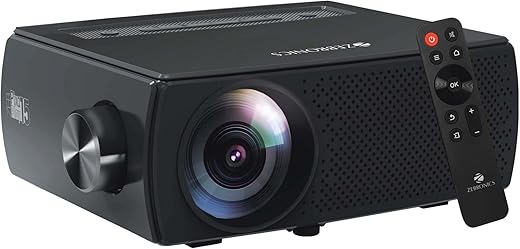 ZEBRONICS Zeb-PIXAPLAY 15 Android Smart LED Projector with WiFi/BT v5.1, FHD 1080p, Apps, Miracast DLNA/Airplay Support, 3400 Lumen, 30000H…