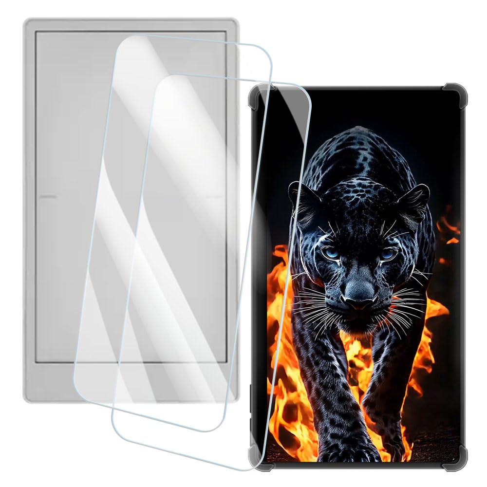 2 Pack Screen Protector + Case Compatible with M5 Stack Paper S3 ESP32-S3 (4.7 inch) Case Artistic Custom Printed Cover and Tempered Glass Film Anti-Scratch (Cheetah)