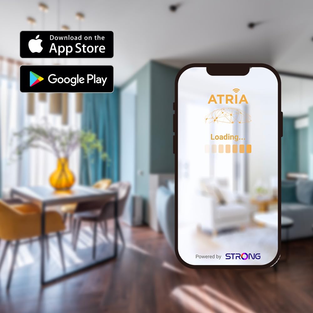 STRONG - Kit WiFi Mesh - Atria AX3000 Mbps - hasta 525 m² de Cobertura WiFi 6 Adicional - Compatible con Cualquier Box y Router Estándar - Doble Banda 2,4 GHz + 5 GHz - 3 Puertos Ethernet - Blanco