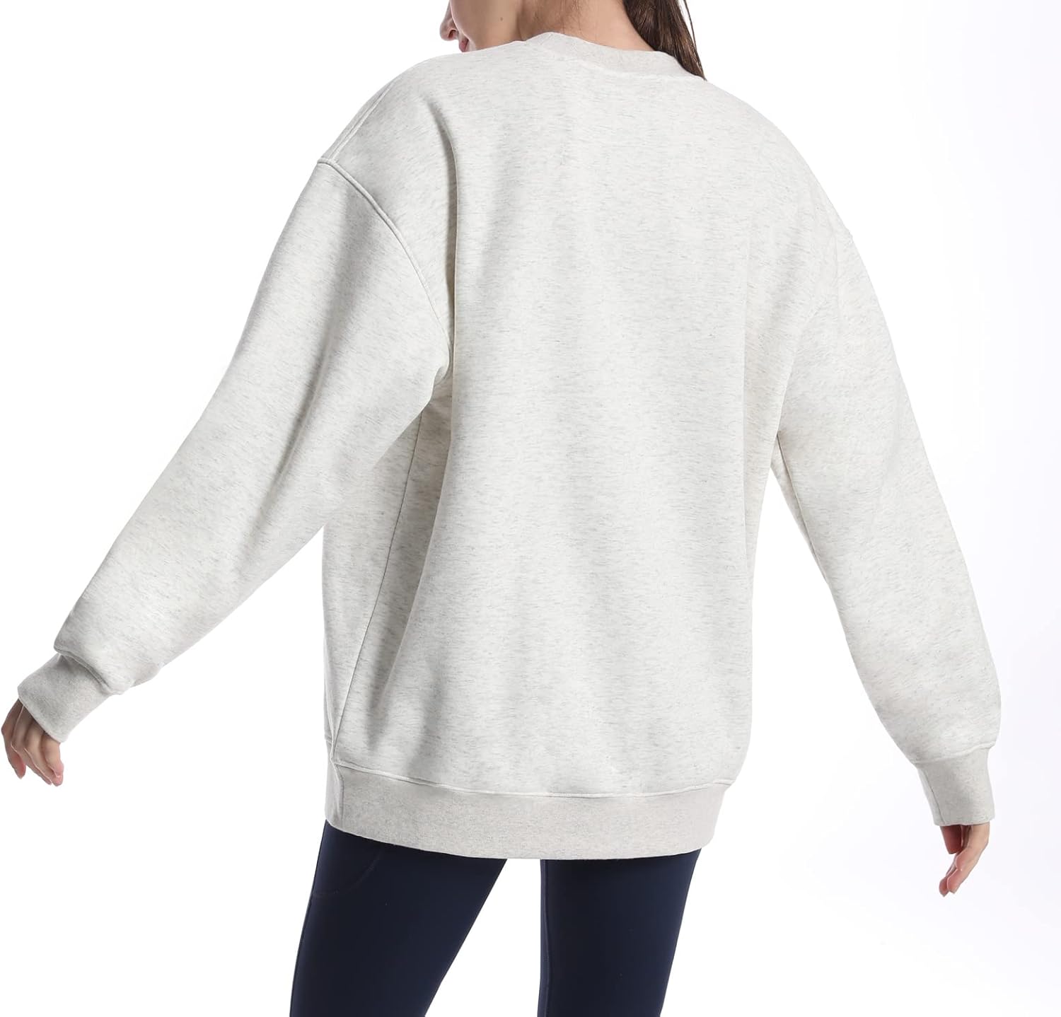 THE GYM PEOPLE Womens' Fleece Crewneck Loose fit Soft Oversized Pullover Sweatshirt - Image 4