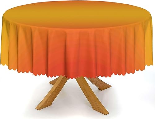 Miniatura 2 de Bnnbesnao Mantel redondo con patrón degradado, 60 pulgadas, decoración de tela impermeable, duradero, reutilizable, lavable a prueba de derrames,