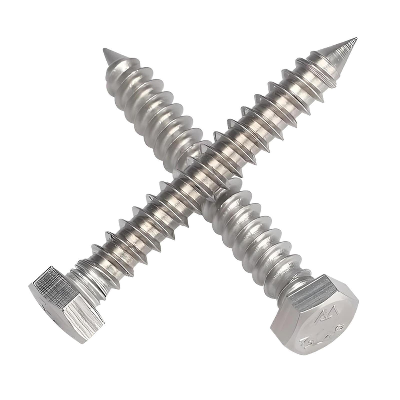 Wkręt do drewna sześciokątny M12 Inox 304 A2 DIN571