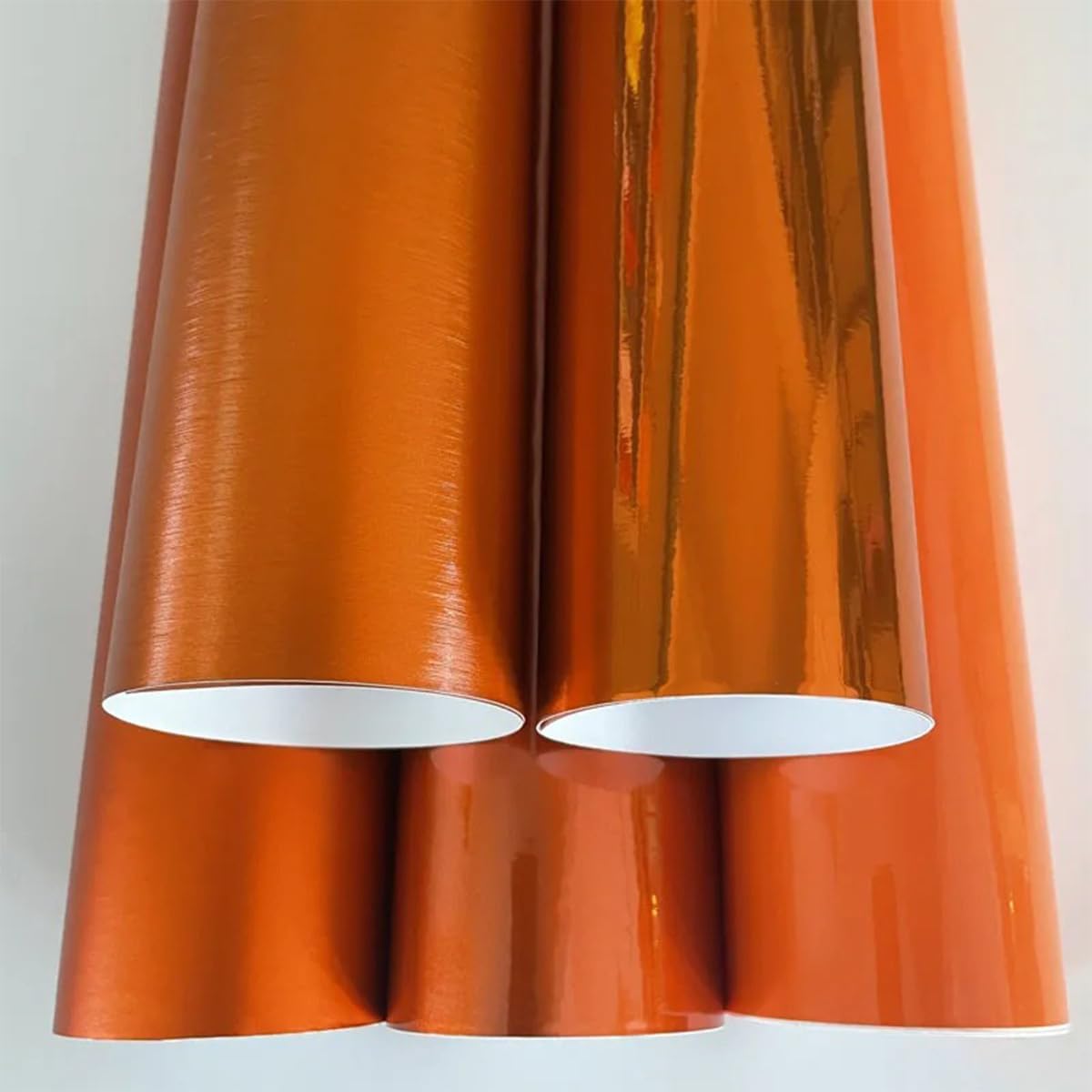 Queenbox 19.6x78.7in Gloss Metallic Car Vinyl Wrap, Self Adhesive Auto Sticker Air Release Decal Paint Replacement Film for Motorcycle Bike DIY, Orange