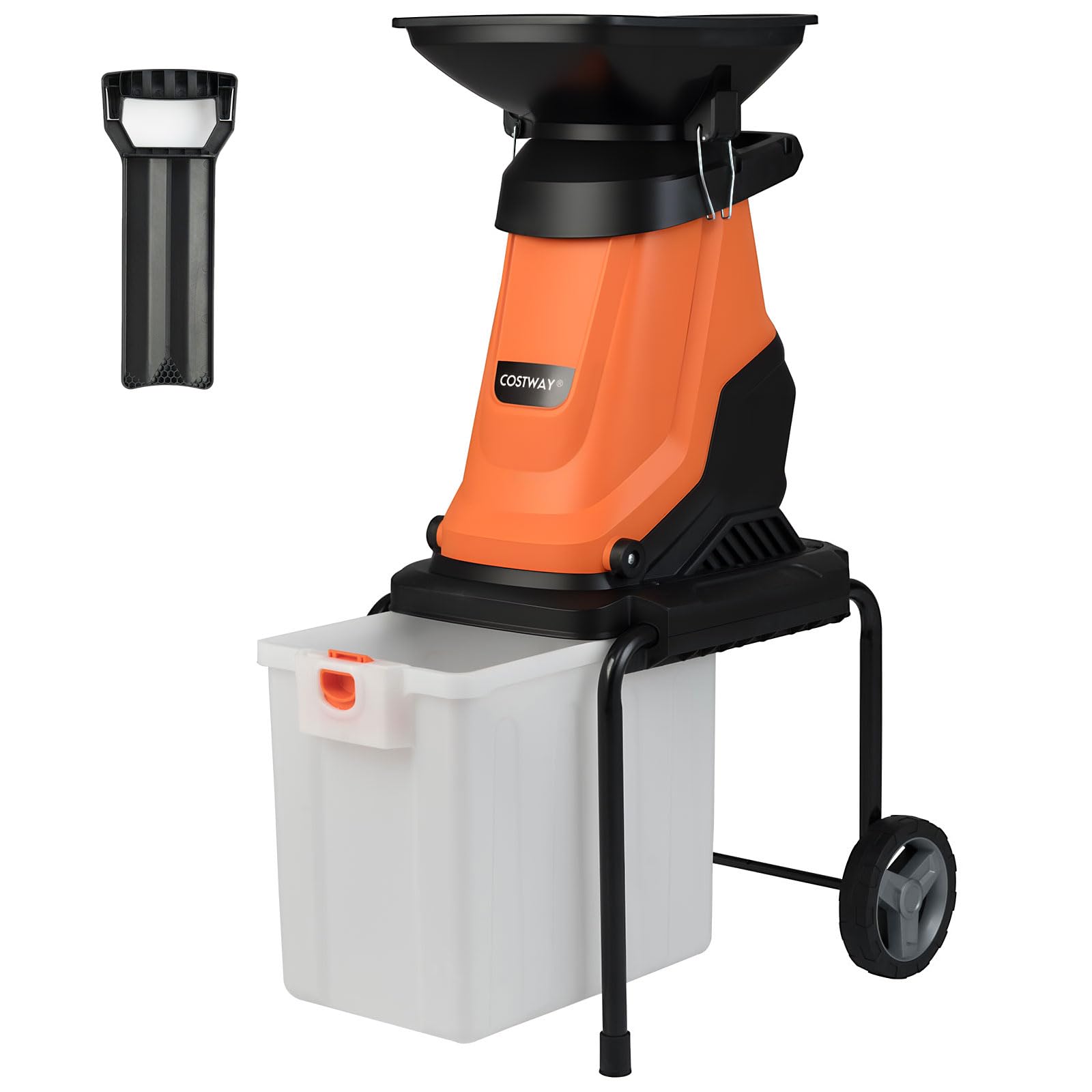 RELAX4LIFE Trituratore Elettrico 3000W/2800W, Biotrituratore con Sacchi di Raccolta 50L, Ruote di Trasporto, Diametro di Taglio 45mm,Tritatutto per Giardino e Cortile (50L-3000W,Arancione)