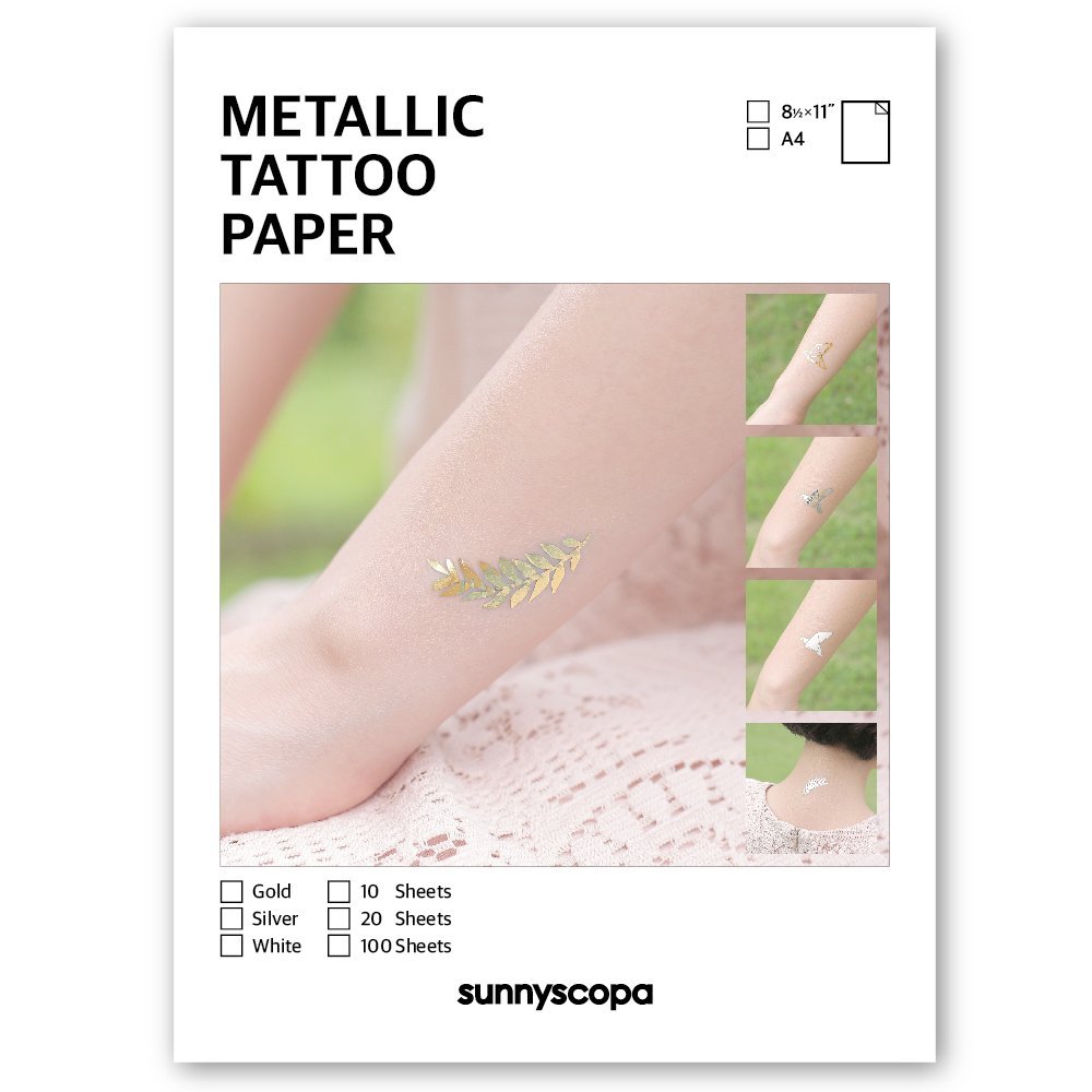 Sunnyscopa Laser Metallic Tattoo Paper A4 (Gold, 5 Sheets)
