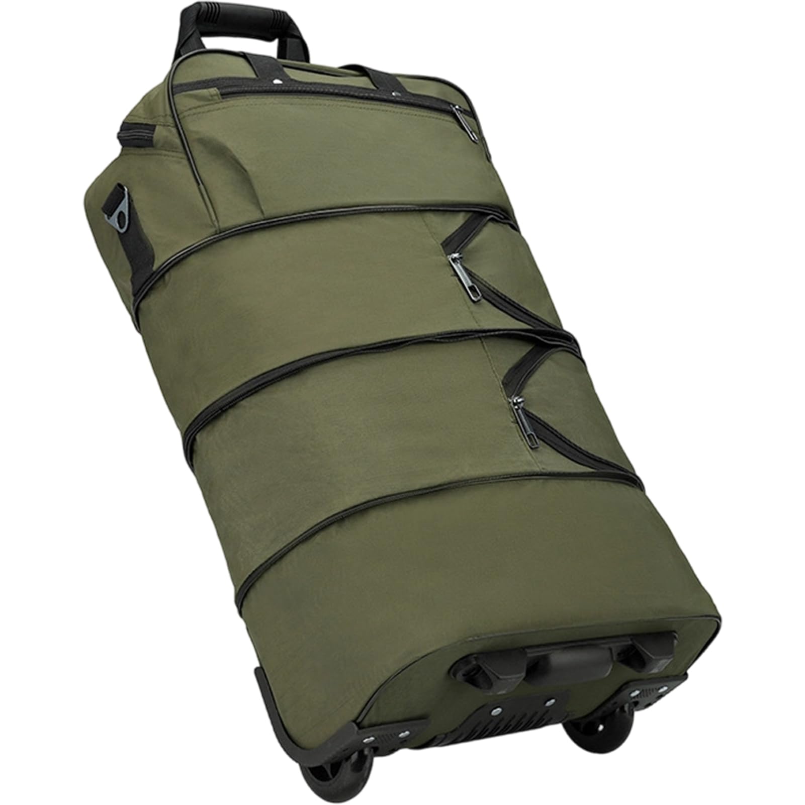 50L Borsone Espandibile con Ruote Borsoni da Viaggio Sportivi Palestra Valigia Morbido Piegevole Borsa Palestra Impermeabile per Weekend Viaggi Brevi con spallacci Wheeled Travel Duffle Bag，Verde