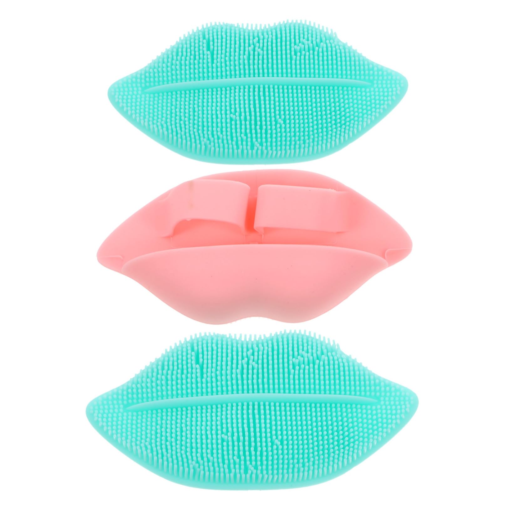 Mikinona 3pcs Lip Shape Cleaning Brush Exfoliating Brush Mini Exfoliating Random Color