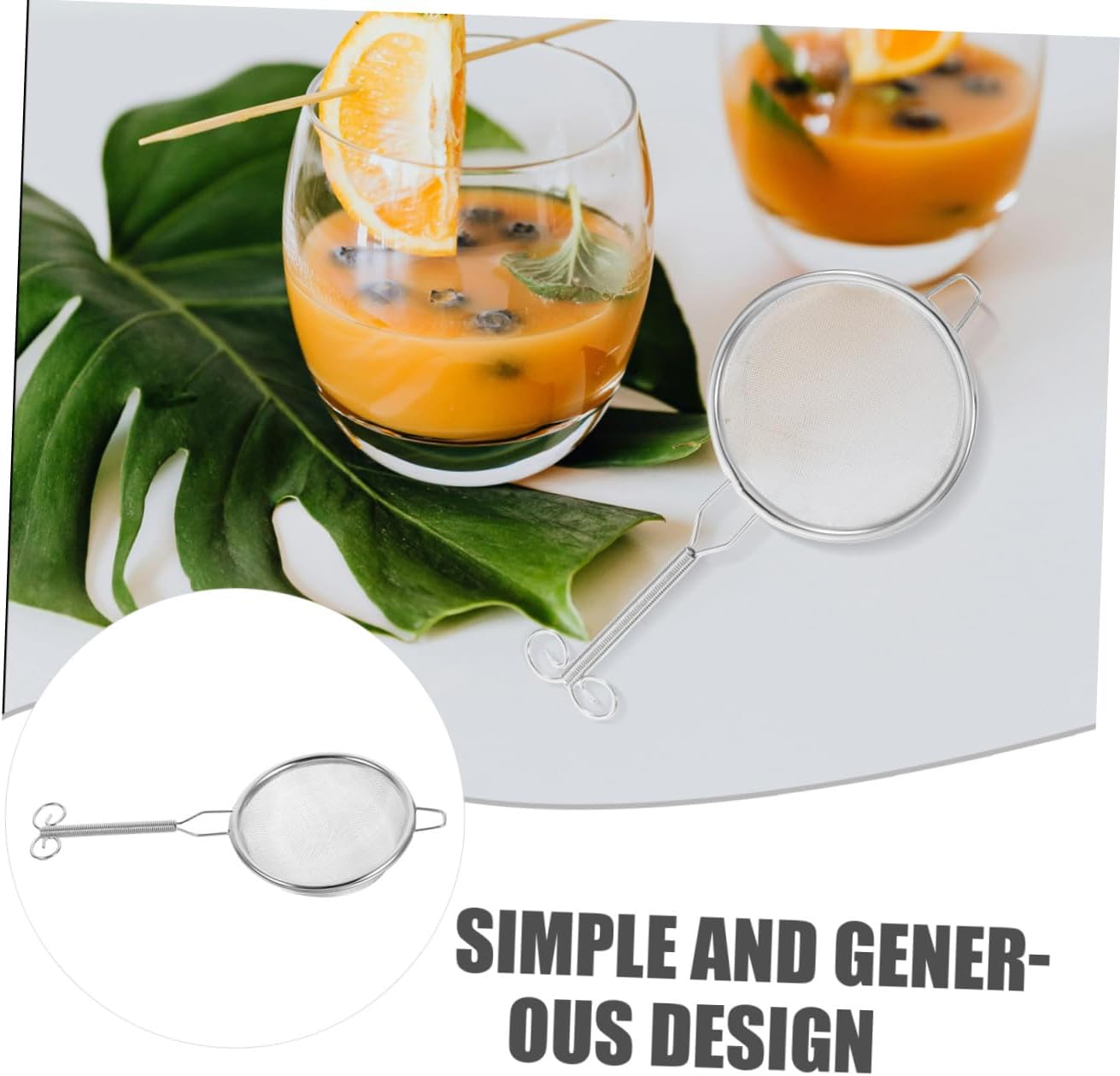 Stainless Steel Tea Strainer Scoop with Fine Mesh, 7cm Small Loose Tea Infuser Filter Spoon for Home and Office Brewing