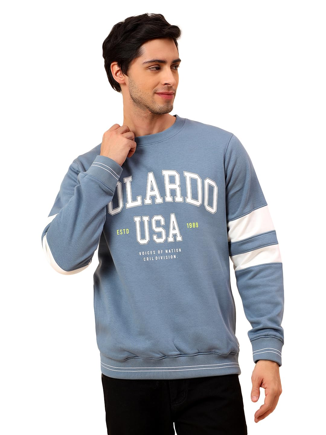 cantabil Sweatshirt for Men | Winter Wear Poly Cotton Fabric Pull-On Closure Round Neck Regular Fit Printed Pattern (P_MSWS00261)-picture-12