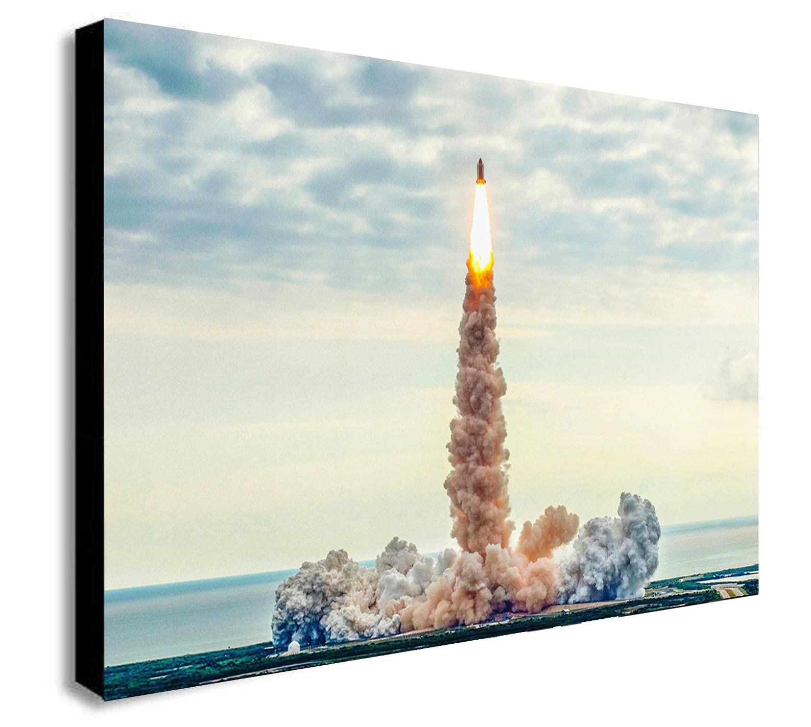 Nasa Space Shuttle Endeavour Launch - Canvas Wall Art Framed Print Various Sizes (A0 47x33 inches)