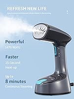 Vista 2 de Vaporizador para ropa, vaporizador de ropa plegable de 1200 W, vaporizador de mano para ropa, calentamiento rápido, apagado automático, plancha