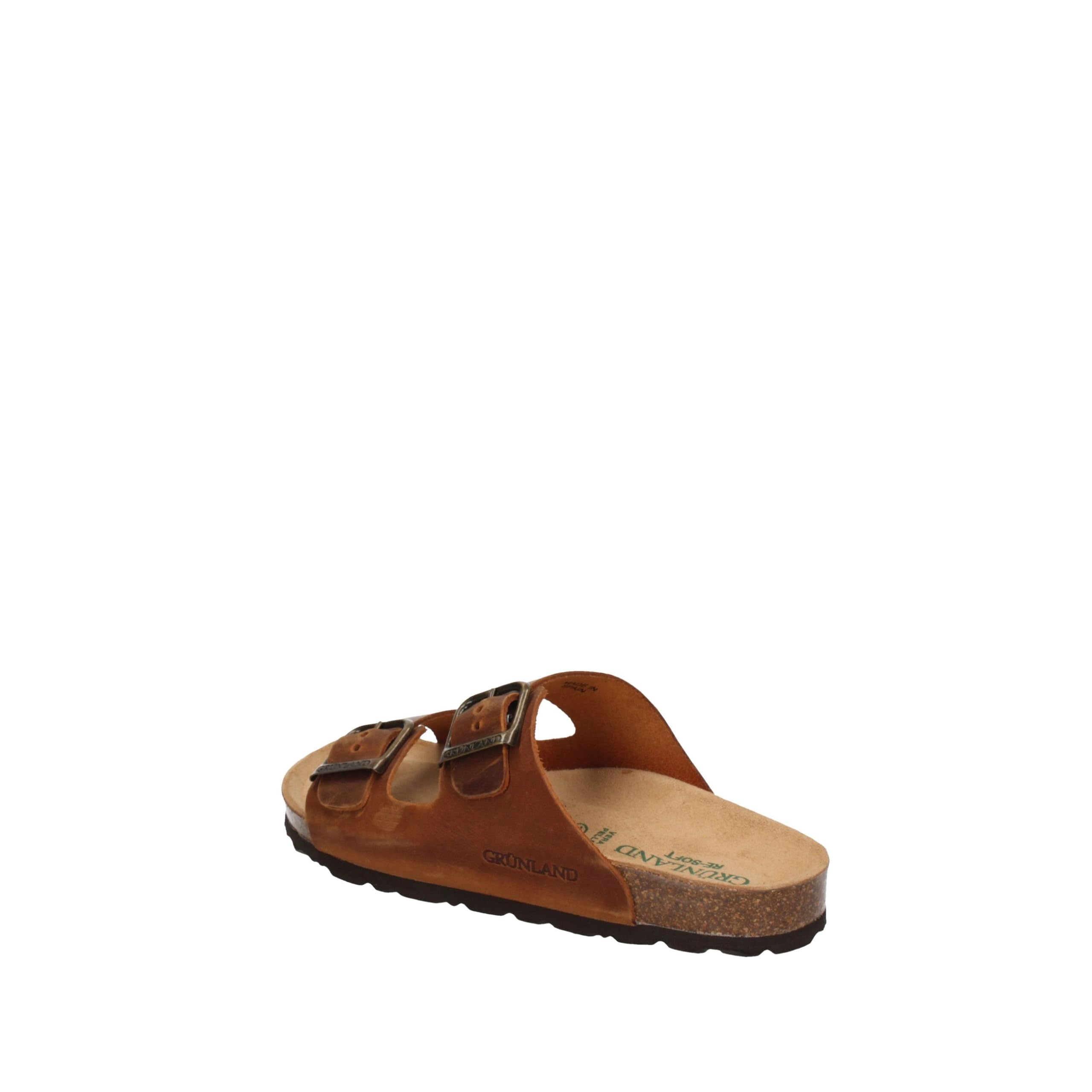 CB3030 GRUNLAND Sara Ciabatta Donna 2 Fibbie BIRK col Cuoio Vera Pelle Sottopiede Soft Cuoio 39
