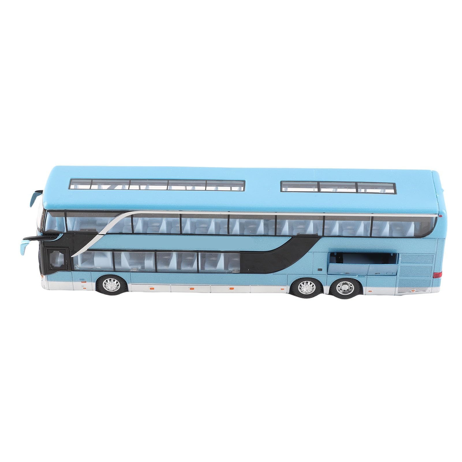 Elektrisches Doppeldecker-Bus-Modellspielzeug aus Legierung mit LED-Lichtmusik Als Geschenk für, Sturzsicheres Kinderauto-Modellspielzeug für Geburtstage und Festivals (Blue)