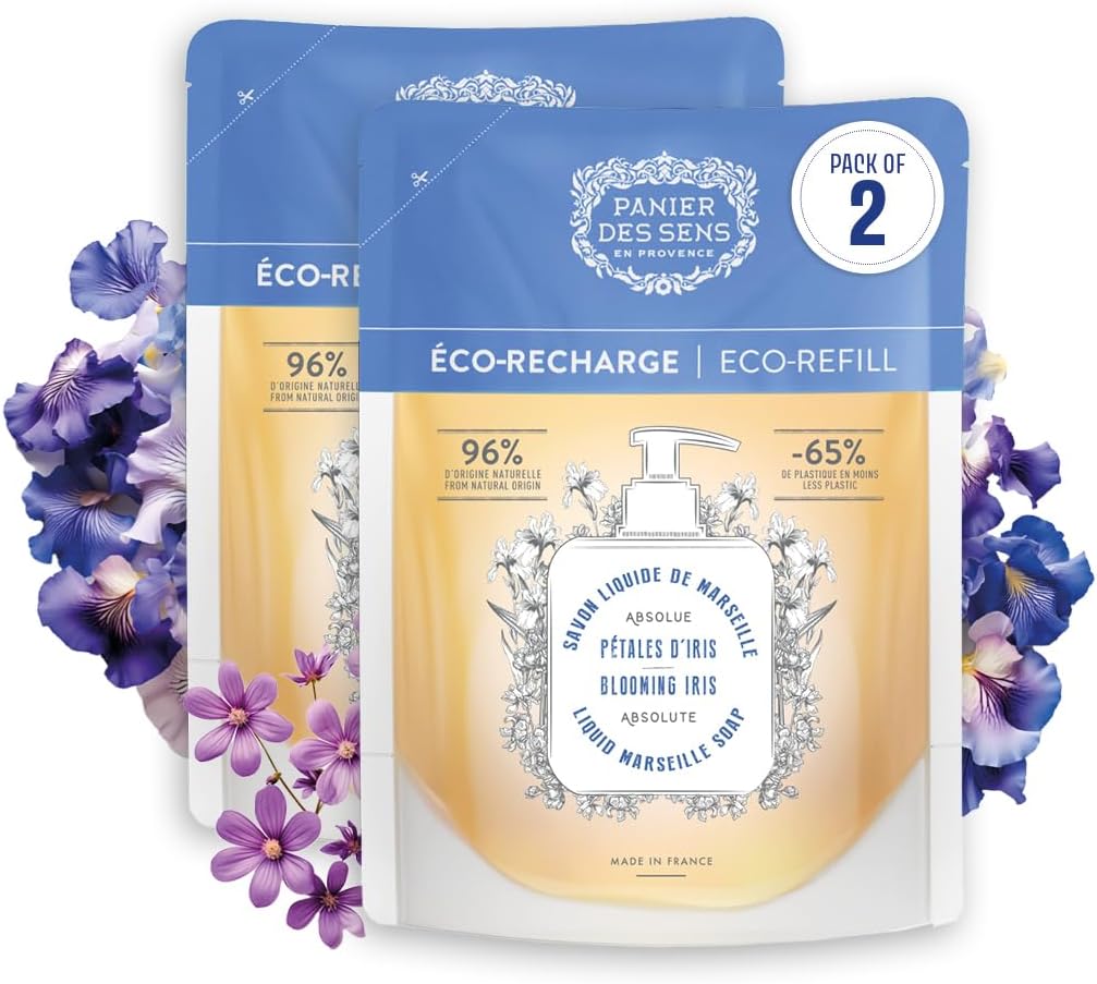 Panier des Sens 2x500ml Scented Liquid Hand Soap refill, Liquid Marseille Soap - Made in France 97% natural Hand Wash Refill