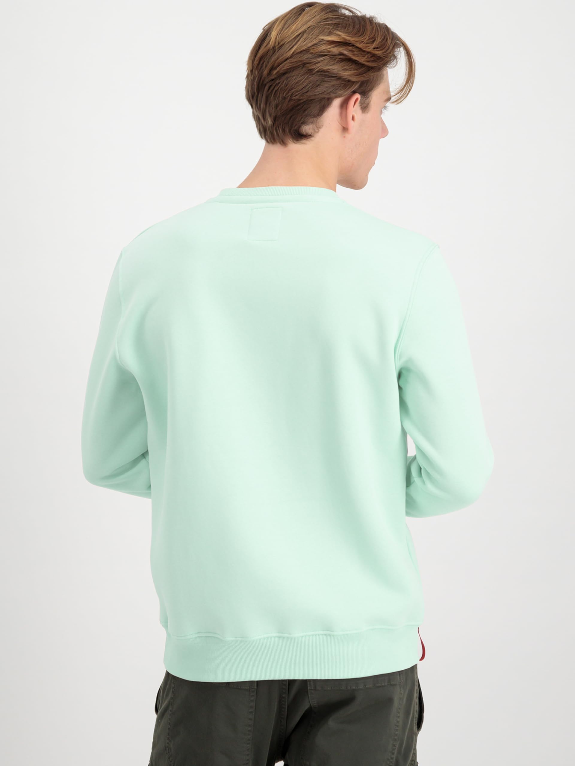 Alpha Industries Herren Basic Pullover Sweatshirt, Blickdicht, Mint, M – Ansicht 3