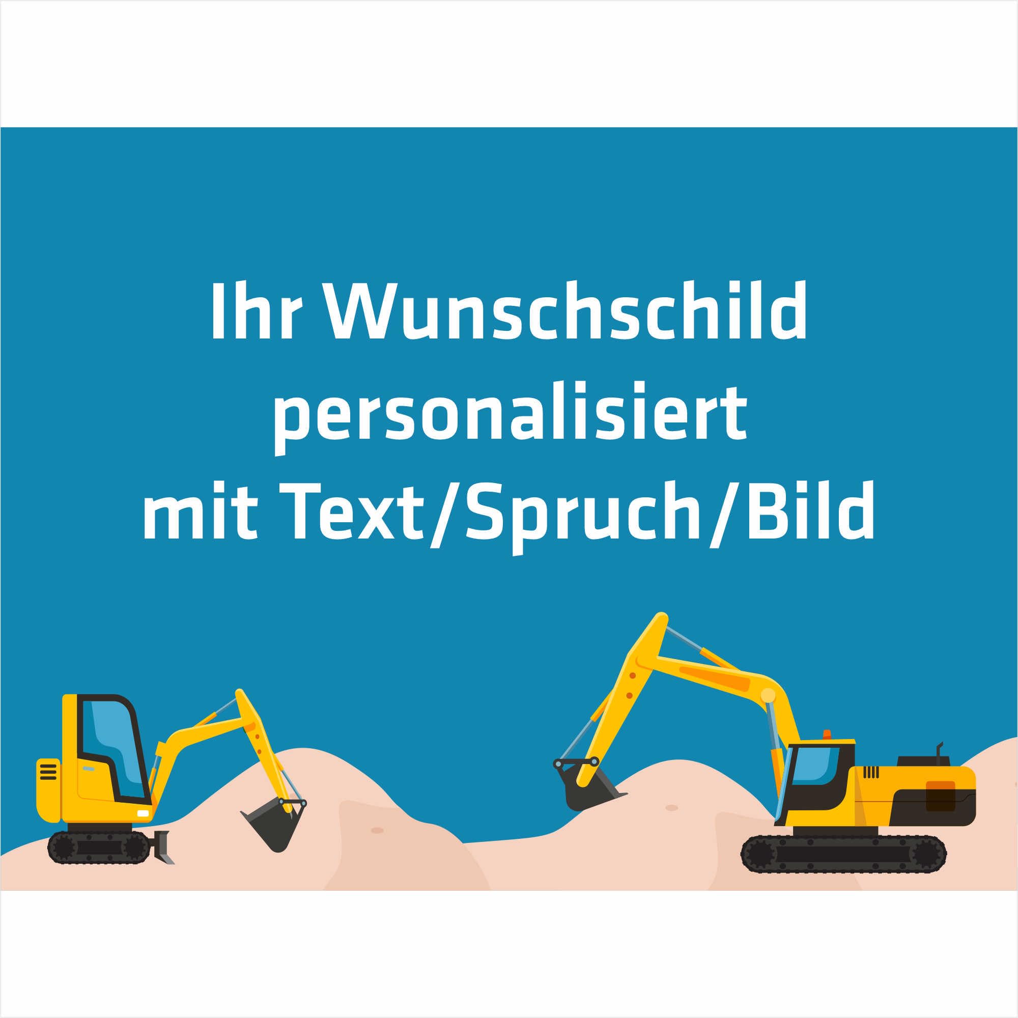 INDIGOS UG - Aluverbundplatte Schild - Beruf - Baugeräteführer - 60x40 cm - Firmenschild - wetterfest personalisiert mit Foto, Logo und Text - individuelle Schilder für Tür, Wand, Büro Garage