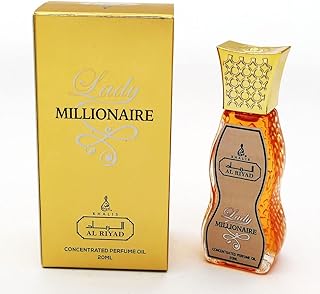 LADY MILLIONARIE 20 mL Roll On Oil Perfume For Women, Mini Perfume Bottle, Parfum For Women. AL RIYAD Perfume Oil Roll On (Perfumes Arabes de Mujer)