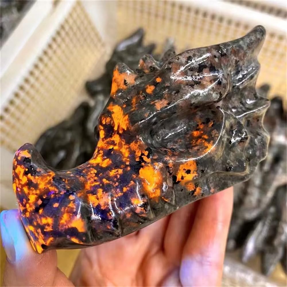 BKGWCSOR 1pc 50-60mm Crystal Crafts Crystals Stones Skulls Carved Dragon Head For Gifts