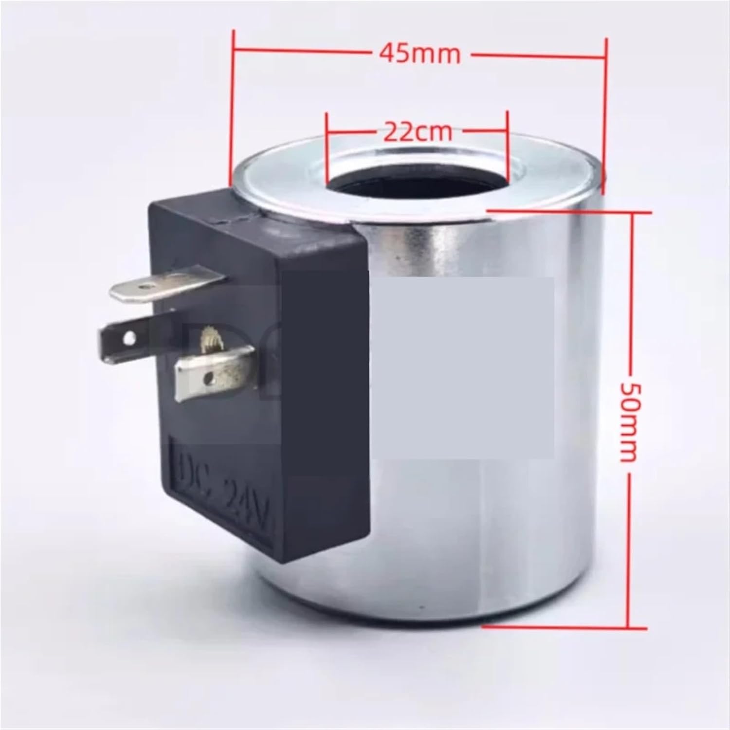 1pc Hydraulic Solenoid Valve Coil C22s3-Sd24k1/12 1.29A Inner Diameter 22mm Outer Diameter45mm Height 50mm 12VDC 24VDC Copper Wire(24VDC)