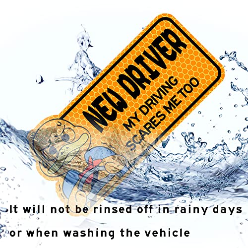 Biinfu Reflective New Driver Sticker, Student Decal For Car, Vehicle Keep Distance Sign Bumper Funny Duck Sticker-Orange #TOP4