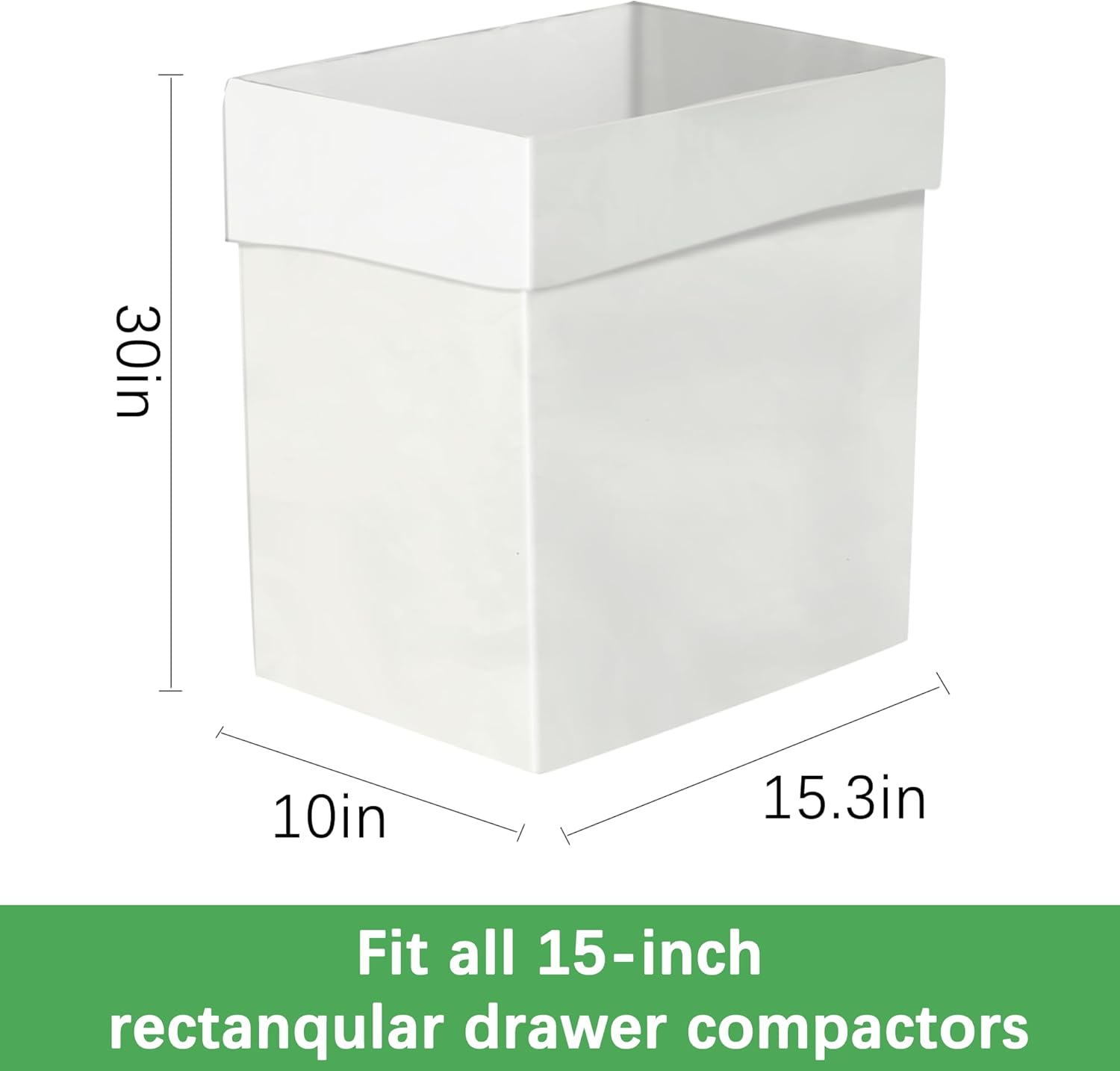 60 Pack Trash Compactor Bags W10165294RB Fits for 15-inch Rectangular Drawer Compactors,2.6 Mils Leak Proof Heavier Duty Compactor Bags Compatible with Whirlpool Kenmore,15 Gallon Garbage Disposal Bag