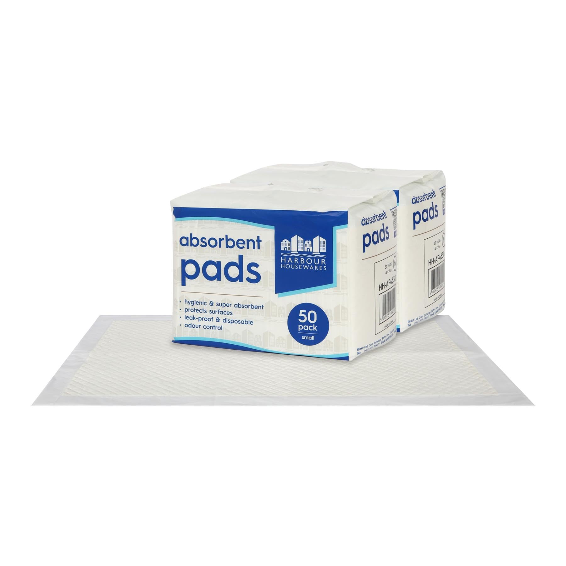 Harbour Housewares White 100X Disposable Incontinence Bed Pads - 32.5Cm X 45Cm - Small Waterproof High Absorbency Underpads Mattress Protector Overnight Bed Wetting Sheets Incontinence Pads