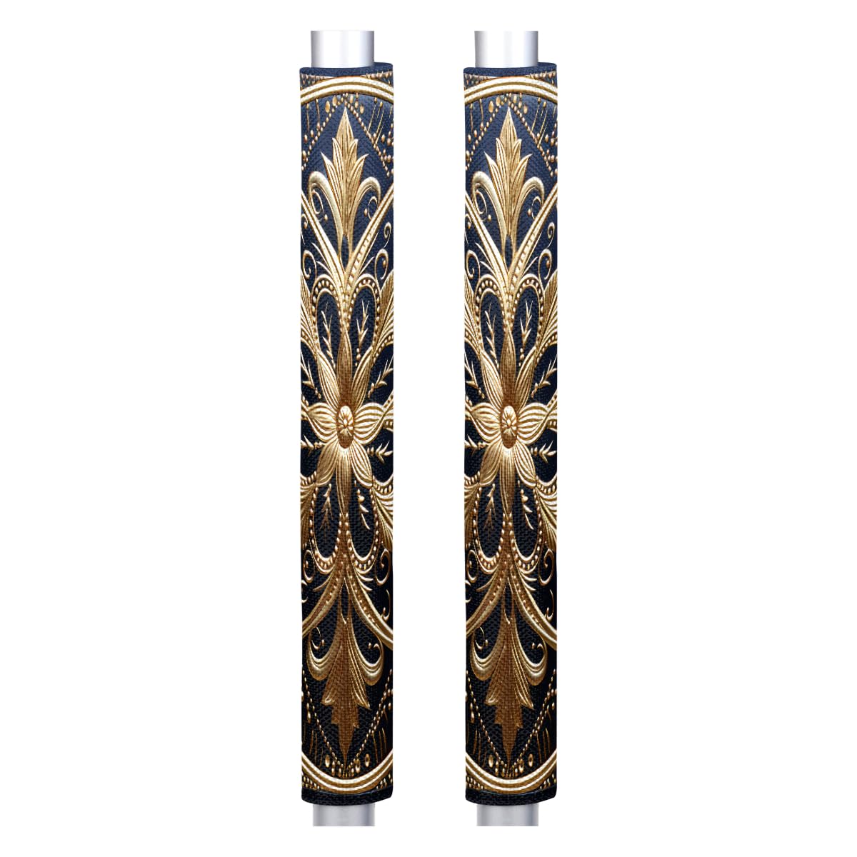 Pardick Gold Blue Ethnic Refrigerator Door Handle Covers Set of 2 Gold Blue Ethnic Washable Fridge Dishwasher Mocrowave Oven Door Decor Protector Handle Cover Kitchen Appliance Decorative