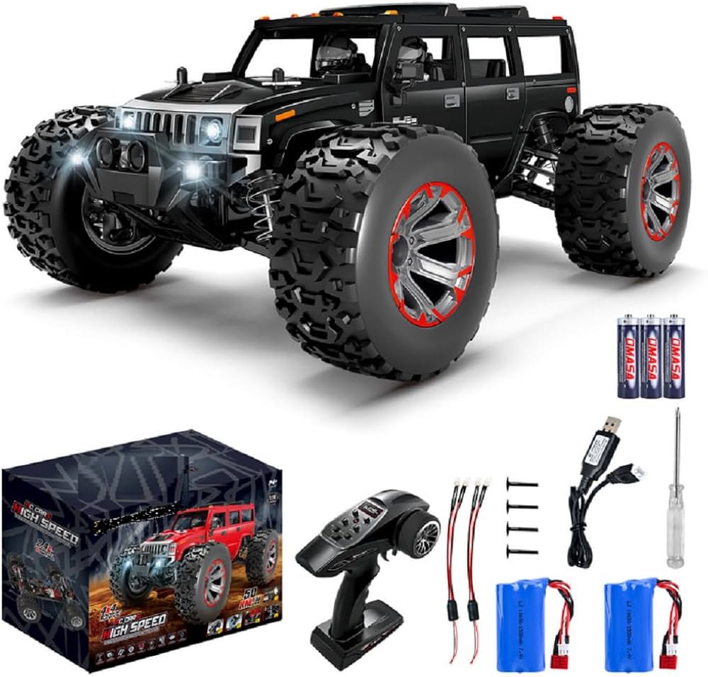Large Scale All Terrain RC Truck with Big Wheels, Shock Absorbers